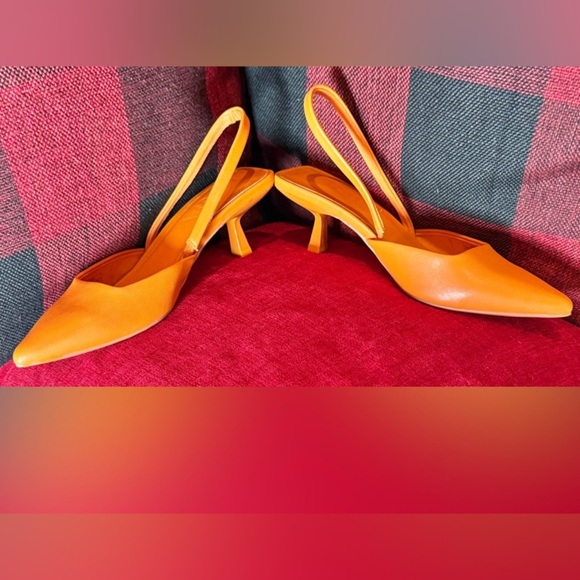 ONLY orange kitten heel sling backs - Picture 2 of 6